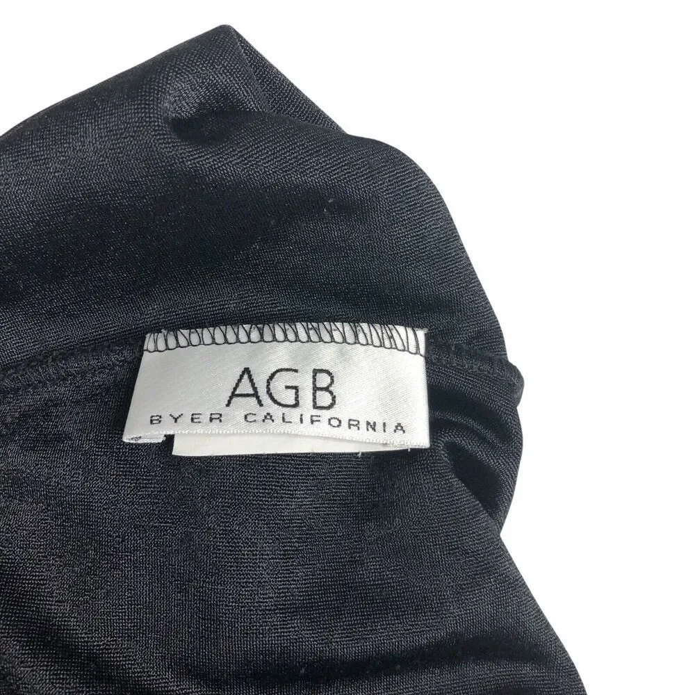 Vintage AGB Byer California Skirt Womens‎ M Black Stretch Ruffle Hem Gothic Y2K